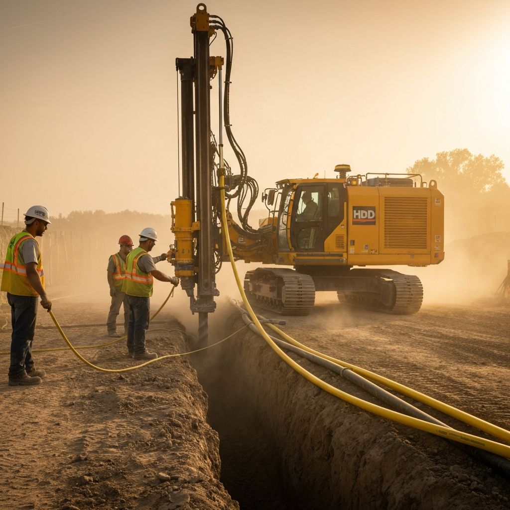 Horizontal Directional Drilling equipment in action